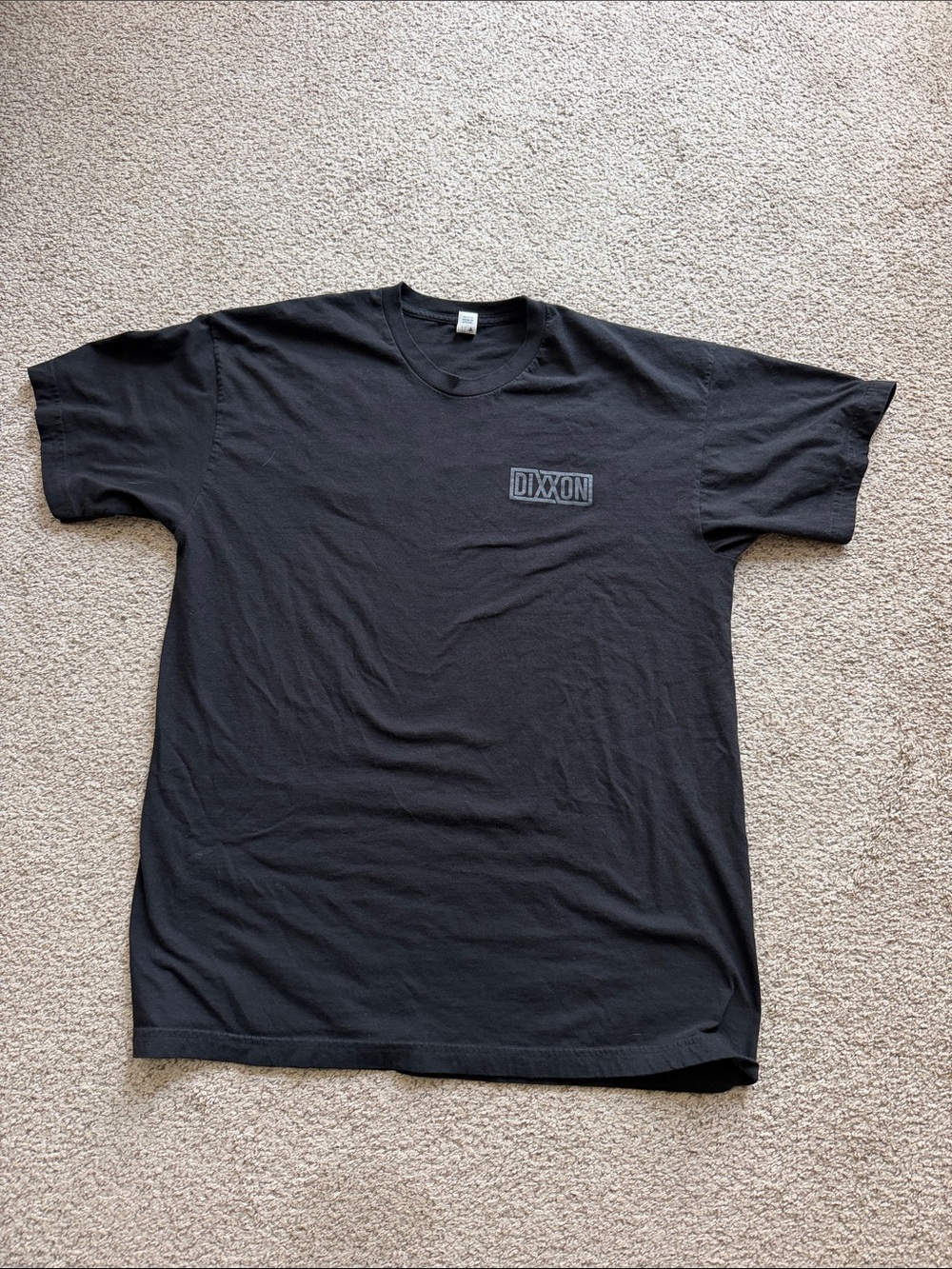 DIXXON Black Short Sleeve Crewneck Tee with Tone-on-Tone Logo